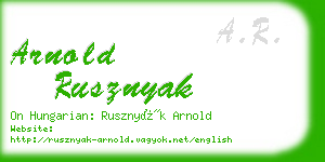 arnold rusznyak business card